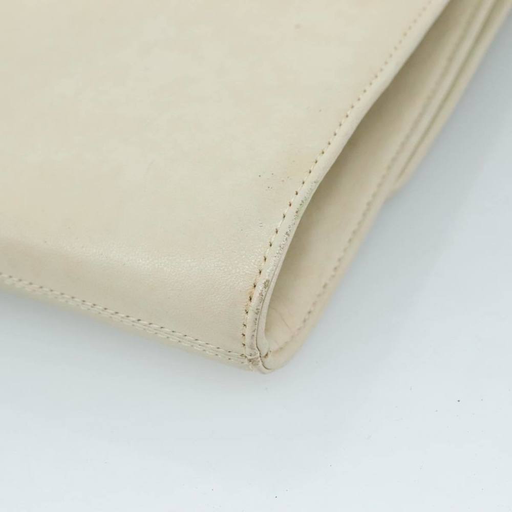 SAINT LAURENT Clutch Bag Leather White Auth bs21008 - Picture 15 of 16